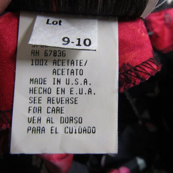 VTG 90s Asian Cheongsam Chinese Floral Dark Romantic Satin Wiggle Mod Dress S - Picture 10 of 12